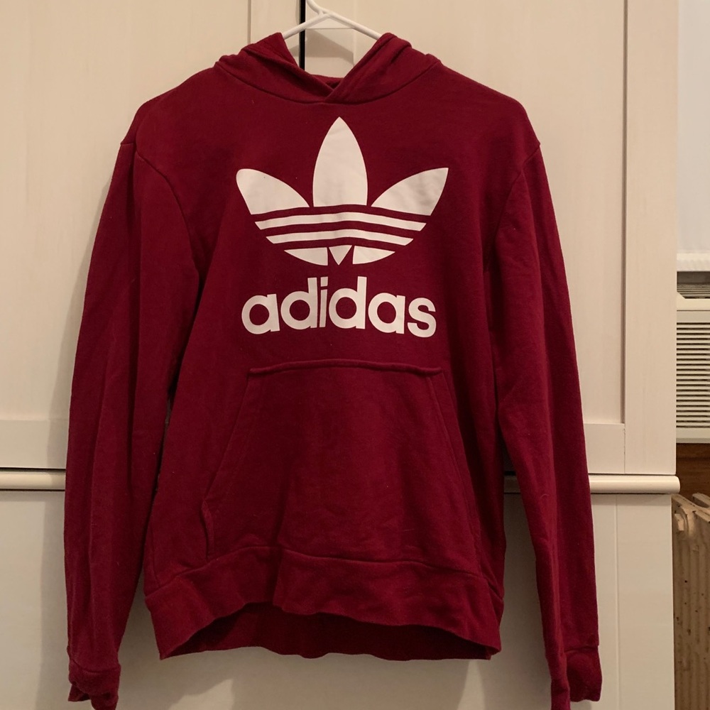 red adidas sweatshirt